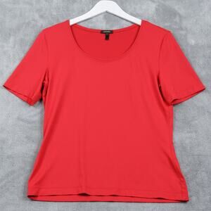 ESCADA Scoop Neck Short Sleeve Tee Nylon Stretch Jersey Top Red Sz 40 US 10